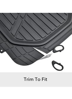 spa luxetique 3-Piece All-Weather Protection Heavy Duty Rubber Floor Mats for Cars, SUVs, and Trucks，Black,Universal Trim to Fit  - Image 2