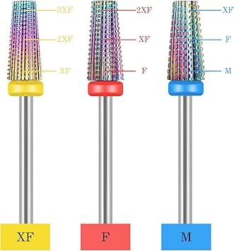 Grevosea 3Piece Nail Drill Bits Tungsten Carbide 5 in 1 Cone Shape Bit 332 Inches for Acrylic or Gel Nail Removal Manicure Pedicure Salon Home Use - Image 3