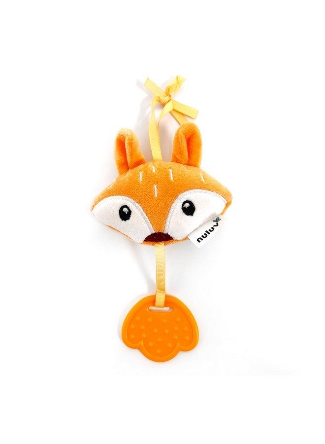 Nuluv Fox Teether Rattle Plush Toy, Soft & Cuddly with Stroller Attachment Ribbon for 3+ Months Babies - Image 1