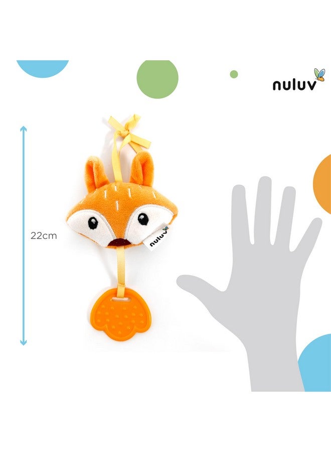 Nuluv Fox Teether Rattle Plush Toy, Soft & Cuddly with Stroller Attachment Ribbon for 3+ Months Babies - Image 4