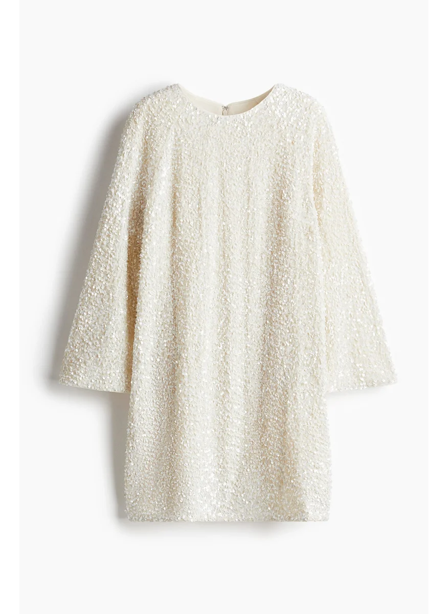 H&M Sequined A-Line Dress