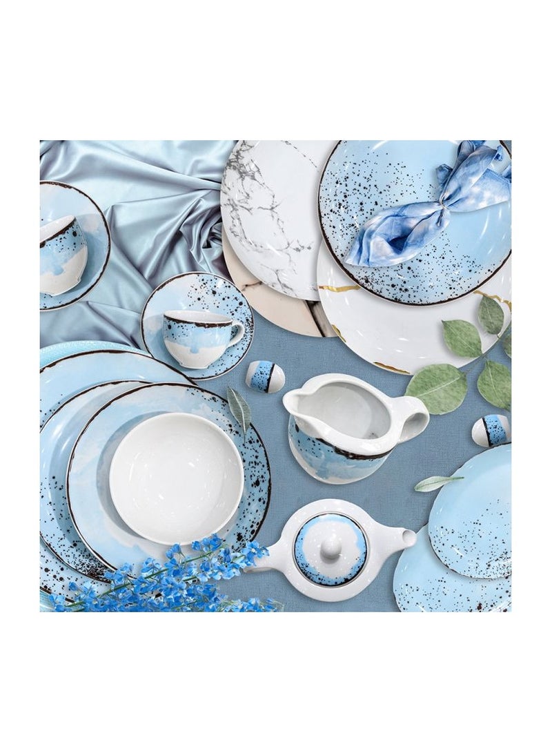 Alsaif Polish dinnerware set consisting of 110 pieces in attractive blue color