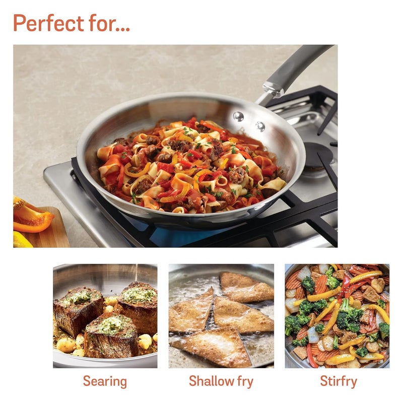 MEYER Meyer Trivantage Nickel Free Stainless Steel Triply Frypan | Steel Pan for Cooking | Fry pan Tri ply with Heavy Bottom | Frying Pan Small | Gas and Induction Base, 20cm/ 1.08 Litre, Silver  - Image 3