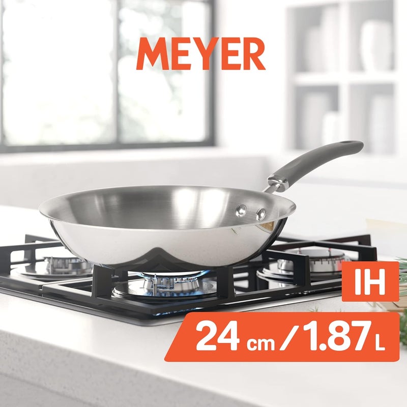 MEYER Meyer Trivantage Nickel Free Stainless Steel Triply Frypan | Steel Pan for Cooking | Fry pan Tri ply with Heavy Bottom | Frying Pan Small | Gas and Induction Base, 20cm/ 1.08 Litre, Silver  - Image 2