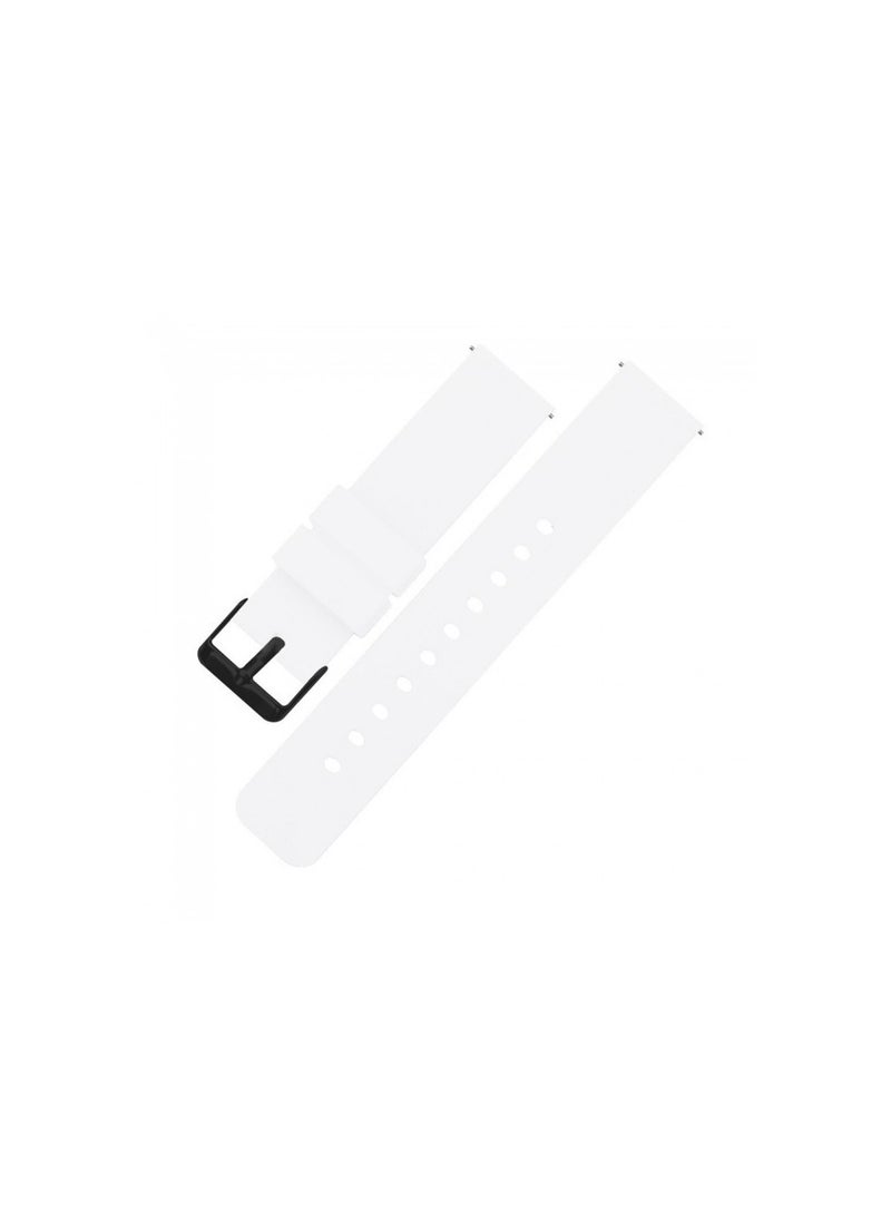 Risen Quick Release Strap 20mm Silicone Replacement Watchband For Samsung Galaxy Active / Active 2 - 40 / 44mm White 