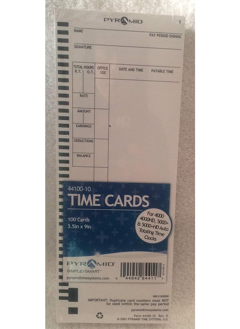 Pyramid PTR4000 Computerized Payroll Time Card 4410010