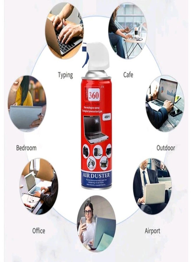Giga 360 Air Duster Spray 450ml High Pressure Compressed Gas For Pc And Laptop, KeyBords, Scanners Etc - Image 2