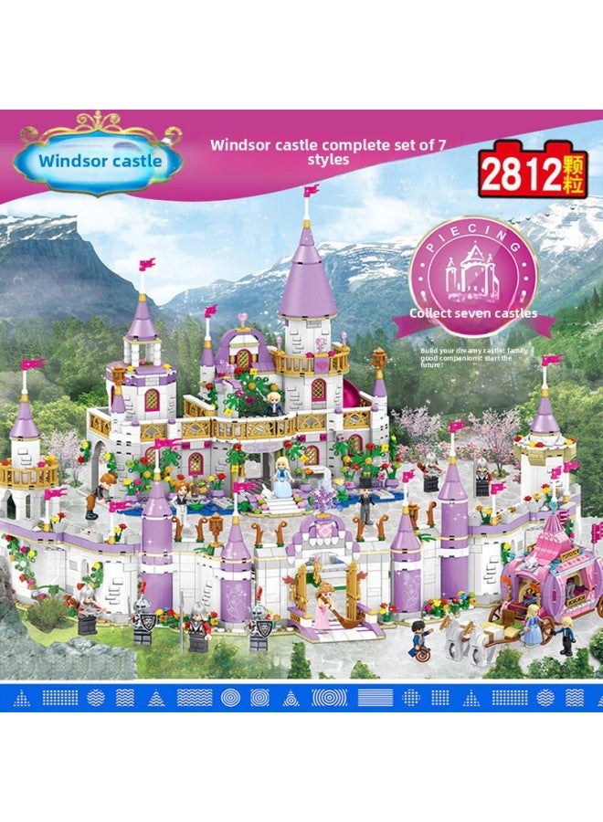 Zhegao QL1100-6 Creative Windsor Princess Big Castle Girls Educational Assembly Insert Building Blocks Toys Cross-Border-Color:QL1105 Hanik Guard Imperial City Gate  - Image 2