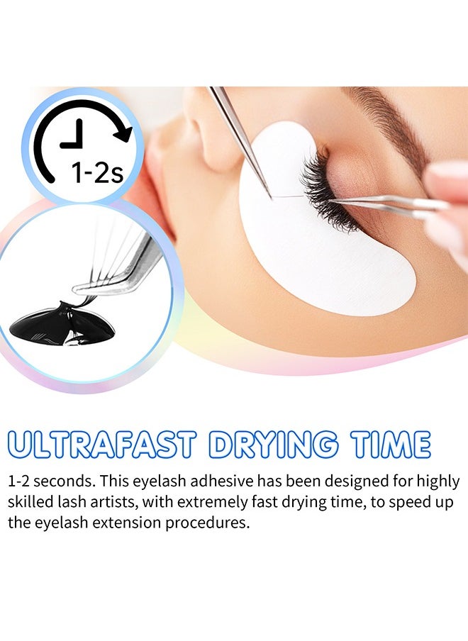 Elaimei Eyelash Extension Glue，Professional Lash Extension Glue for Strong Bond and High Flexibility Ultra Hold Instant Dry Low Fume and Extra Strong Black Adhesive Lash Bond Lash Glue  - Image 3
