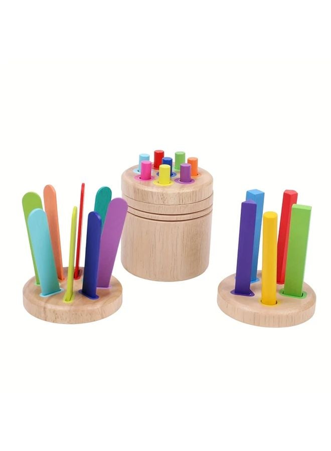 Wooden Magnetic Color Sorting Cup 3in 1 Shape Cognition Toy Ideal Birthday Christmas Gift - Image 4