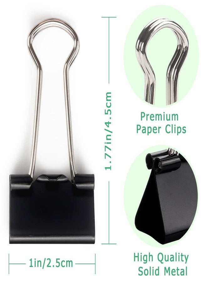 ZZTX Black Binder Clips Paper Clamps Clips Small Size, 1.0 Inches, 36 Pack - Image 3
