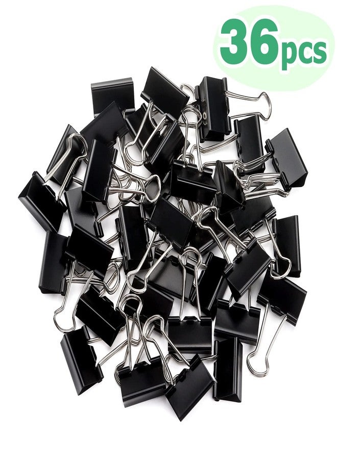 ZZTX Black Binder Clips Paper Clamps Clips Small Size, 1.0 Inches, 36 Pack - Image 2