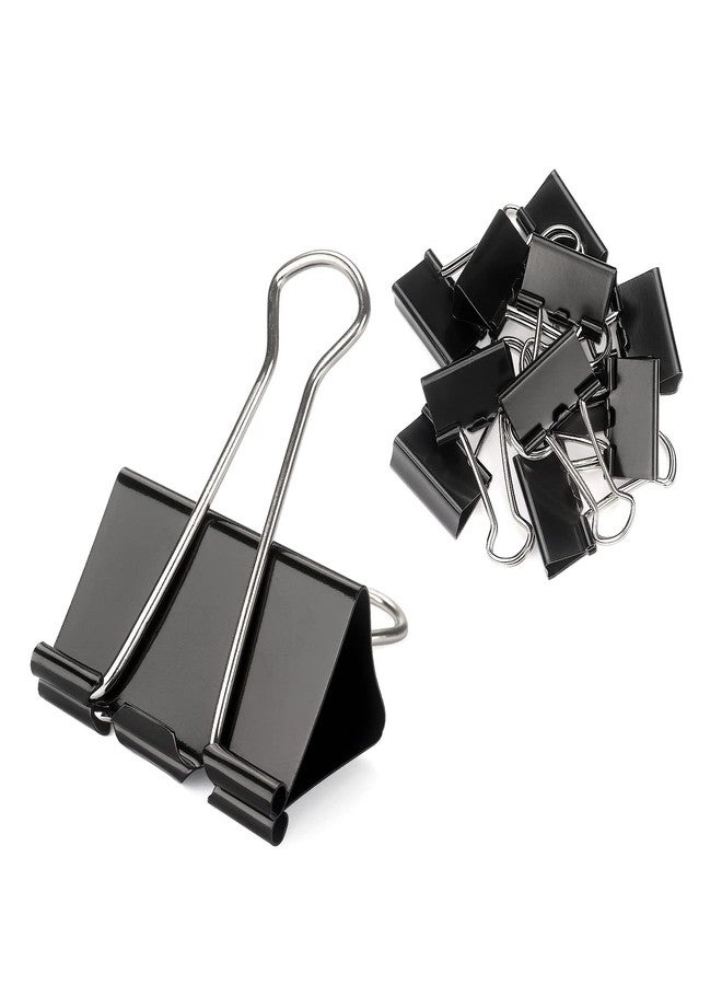 ZZTX Black Binder Clips Paper Clamps Clips Small Size, 1.0 Inches, 36 Pack - Image 1