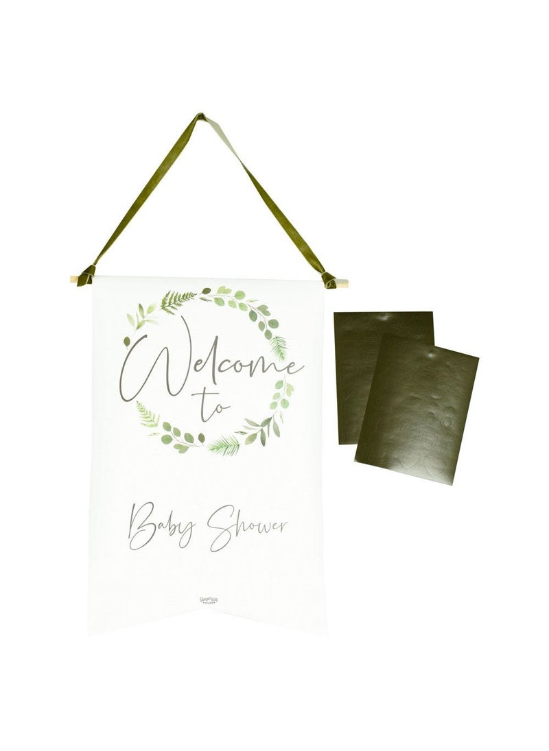 Ginger Ray Welcome Baby Shower Sign DIY White Wood 25x40cm Set - Image 2