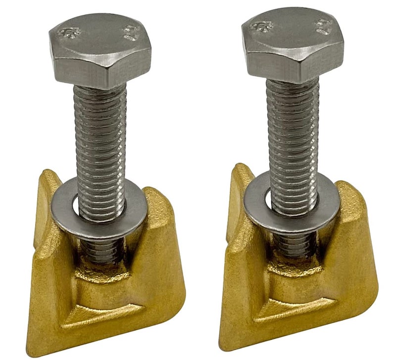 Poolzilla 2 Pack Bronze Wedge Assembly for 4" Rail Anchors - (1) Wedge, (1) Bolt & (1) Washer, for Pool Ladders - Image 1