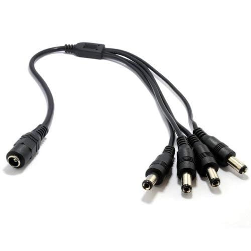 VRCT 1 Female to 4 Male Splitter 4 Way Plug Cable Connector 5.5mm * 2.1mm 12V DC Adapter for CCTV Camera LED Strip DIY etc - Image 1