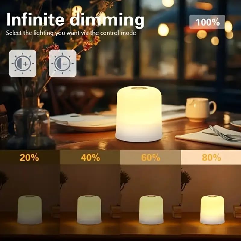Niwlix Touch Control Night Light Adjustable Brightness Dimmable Table Lamp for Bedroom, Living Room, and Study Bedside Table Lamp for Baby Kids-Plastic,LED,White - Image 5