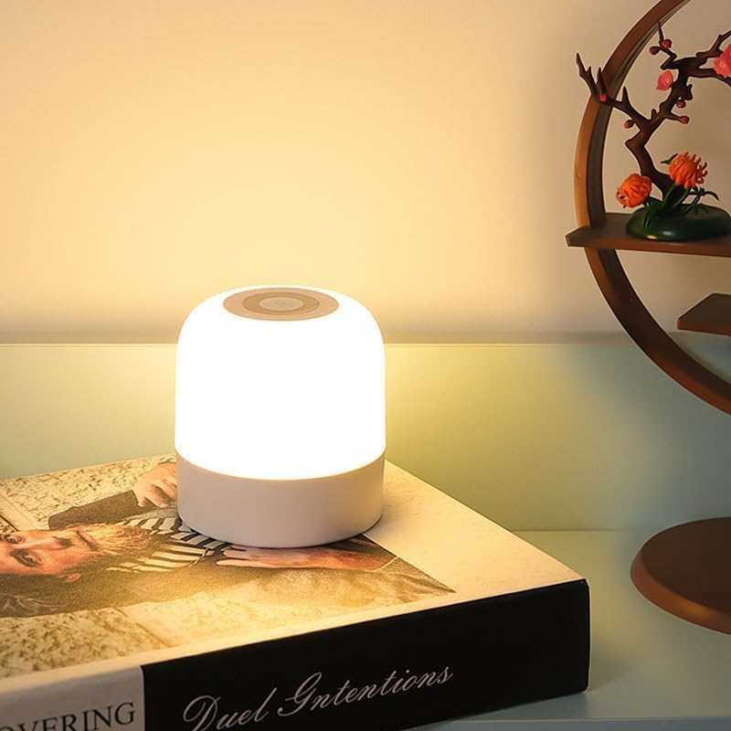 Niwlix Touch Control Night Light Adjustable Brightness Dimmable Table Lamp for Bedroom, Living Room, and Study Bedside Table Lamp for Baby Kids-Plastic,LED,White - Image 1