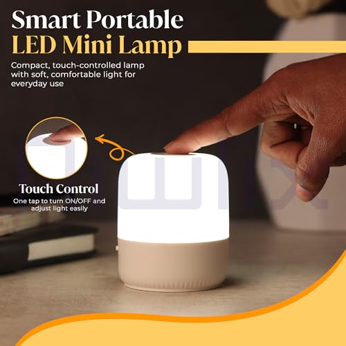 Niwlix Touch Control Night Light Adjustable Brightness Dimmable Table Lamp for Bedroom, Living Room, and Study Bedside Table Lamp for Baby Kids-Plastic,LED,White - Image 3