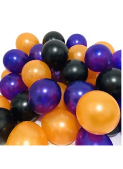 Party Time Party Time 100-Pieces 12inch Halloween Balloons Purple, Orange & Black Latex Balloons Halloween Decorations  - Image 1