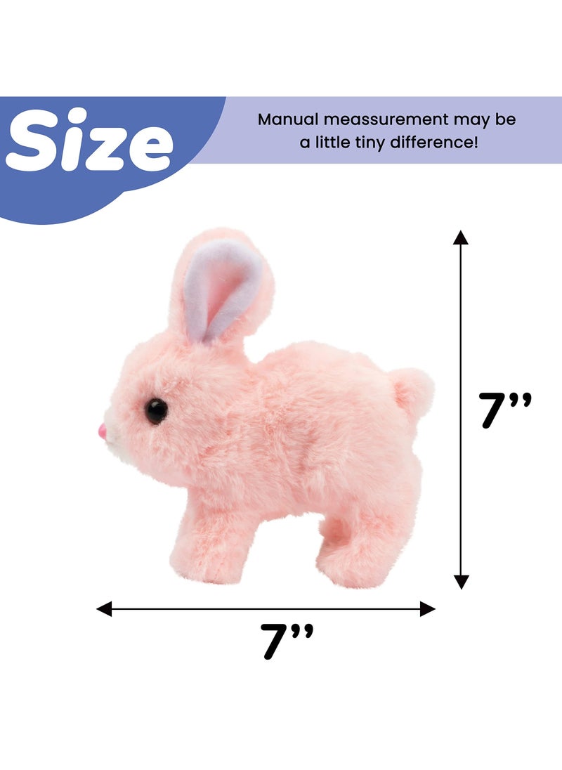 GNAFOTU - Interactive Electronic Pet, Hopping Rabbit Plush Bunny Toy with Sounds Movements Animated Walking Wiggle Ears Twitch Nose Gift for Toddlers Birthday, Stuffed Animal Electric Gift - Image 1