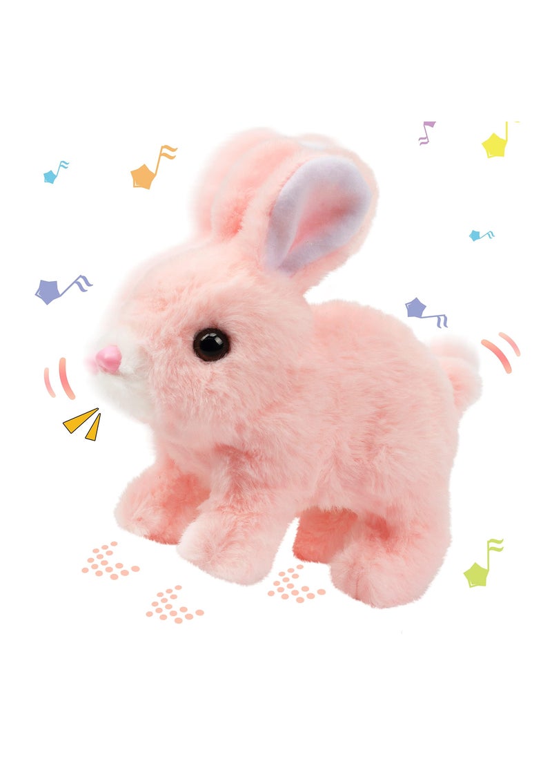 GNAFOTU - Interactive Electronic Pet, Hopping Rabbit Plush Bunny Toy with Sounds Movements Animated Walking Wiggle Ears Twitch Nose Gift for Toddlers Birthday, Stuffed Animal Electric Gift - Image 1