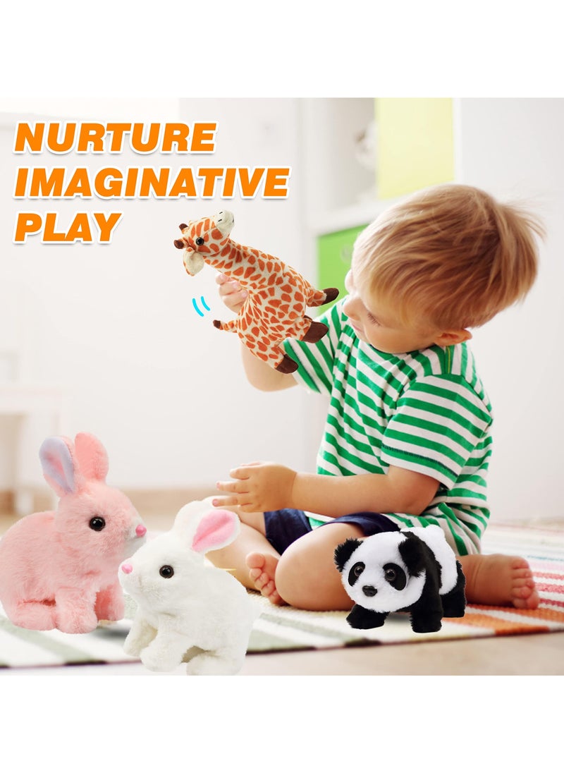 GNAFOTU - Interactive Electronic Pet, Hopping Rabbit Plush Bunny Toy with Sounds Movements Animated Walking Wiggle Ears Twitch Nose Gift for Toddlers Birthday, Stuffed Animal Electric Gift - Image 1