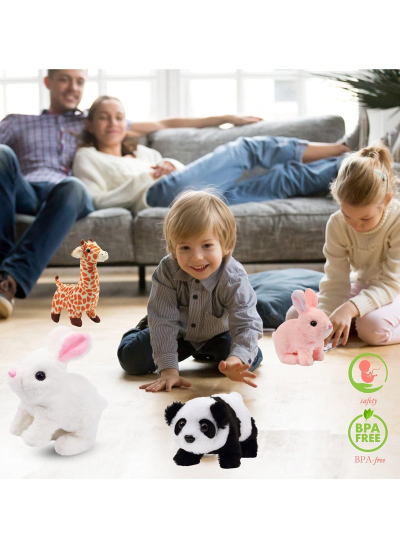GNAFOTU - Interactive Electronic Pet, Hopping Rabbit Plush Bunny Toy with Sounds Movements Animated Walking Wiggle Ears Twitch Nose Gift for Toddlers Birthday, Stuffed Animal Electric Gift - Image 1
