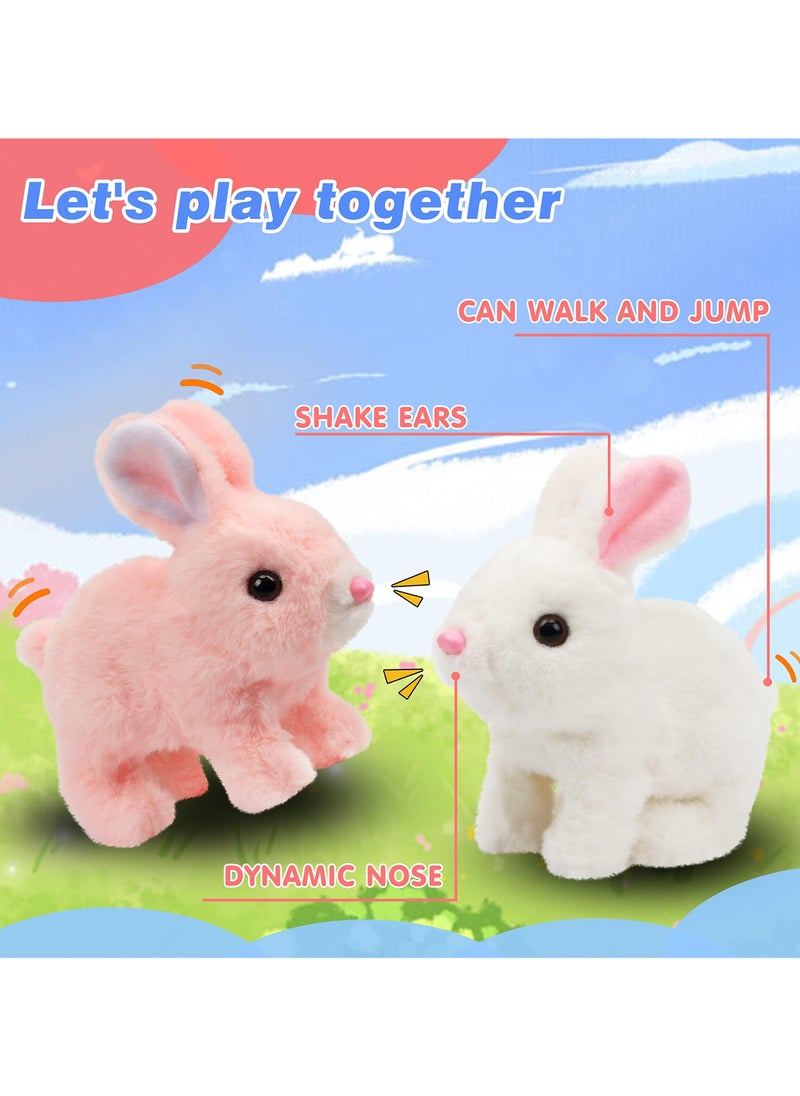 GNAFOTU - Interactive Electronic Pet, Hopping Rabbit Plush Bunny Toy with Sounds Movements Animated Walking Wiggle Ears Twitch Nose Gift for Toddlers Birthday, Stuffed Animal Electric Gift - Image 1