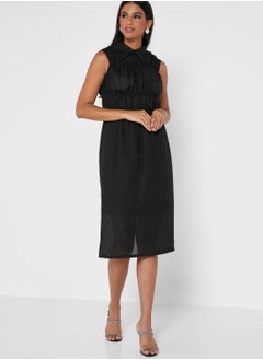 GHOSPELL Collar Neck Ruched Dress  - Image 1