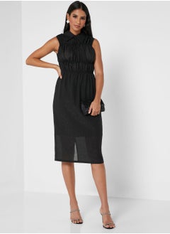 GHOSPELL Collar Neck Ruched Dress  - Image 4