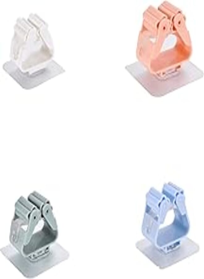 Broom Holder Wall Mounted, Mop Holders Broom Grippers Mop Racks Broom Holders Self Adhesive Hanger Organization for Kitchen, Bathroom, Garden (4 PCS)