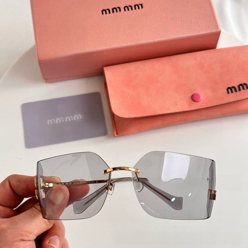 Generic High-Version MU54YS Letter Sunglasses Unisex white tea 