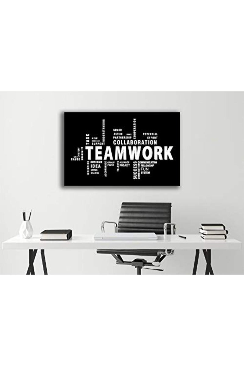 BPA ALAYRA Teamwork Canvas Wall Art - Large Framed Motivational Quotes Artwork Modern Home Decor - Inspirational Posters Decor For Office Framed Ready to Hang - Image 5