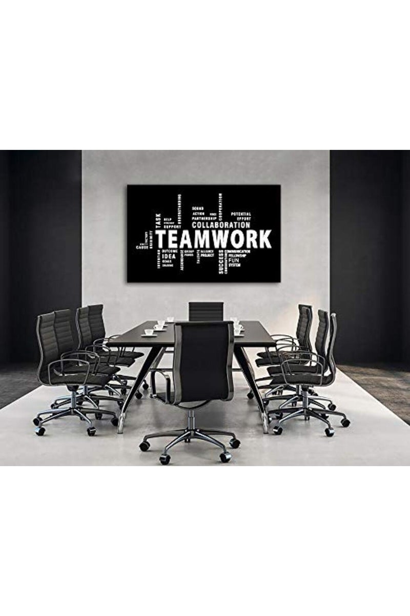 BPA ALAYRA Teamwork Canvas Wall Art - Large Framed Motivational Quotes Artwork Modern Home Decor - Inspirational Posters Decor For Office Framed Ready to Hang - Image 2