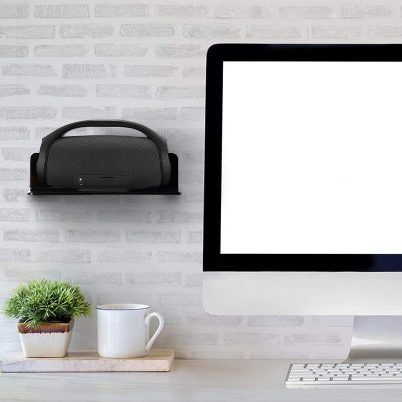 waqif Acrylic Floating Wall Shelves, No Drill Small Display Shelf, Black Small Wall Shelf for Smart Speaker, Action Figures, Monitor, Load Bearing 2kg，Expand Wall Space for Display & Storage - Image 2