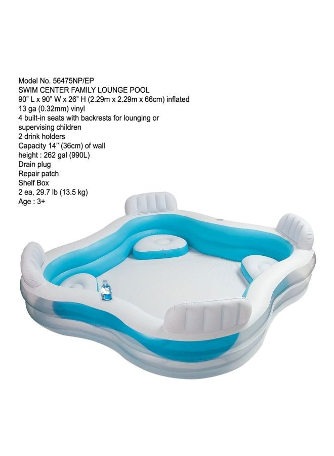 INTEX Swim Centre Vinyl Family Lounge Pool 90x90x26inch - Image 4