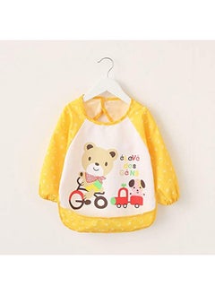 iDream Kids Waterproof Washable Long Sleeve Apron For Painting Artwork Feeding (Yellow) 