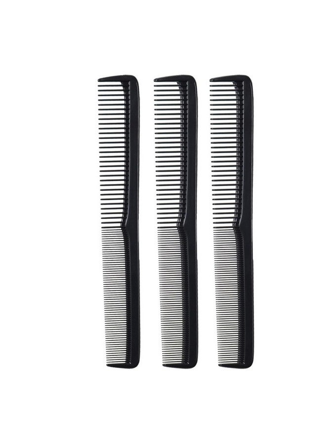 Styling Gear #150 Comb Set Of 3 Barber Cutting, Men's And Women's Pocket Combs For Hairstyling, Beard, And Mustache Grooming. Made In The USA. (Black) - Image 1