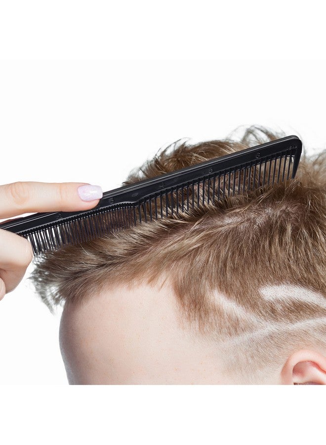 Styling Gear #150 Comb Set Of 3 Barber Cutting, Men's And Women's Pocket Combs For Hairstyling, Beard, And Mustache Grooming. Made In The USA. (Black) - Image 3
