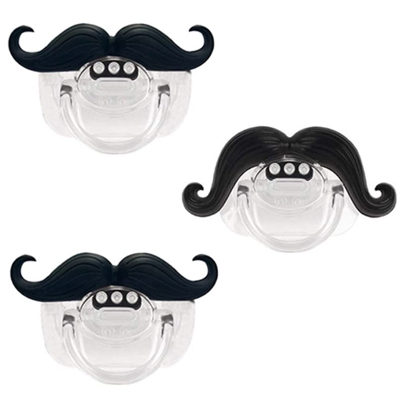 3pcs Mustache Pacifier Gentleman Mustache Baby Pacifier Pacifier 036 Months Gift Pacifiers for Boys and Girls