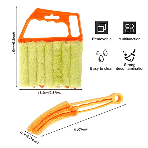 mwellewm 2Pcs Window Venetian 7 Finger Dusting Cleaner Tool and 1Pc Window Blind Cleaner Duster Brush Hand-Held Window Shutters Venetian Shades Brush for Air Conditioner Duster Dirt - Image 5