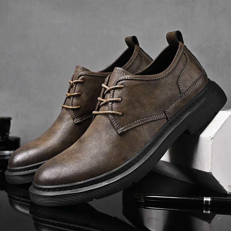 Large Size Formal Men'S Leather Boots Autumn New Mid-Top Work Boots Martin Boots Large Size Chelsea Leather Boots - Image 3