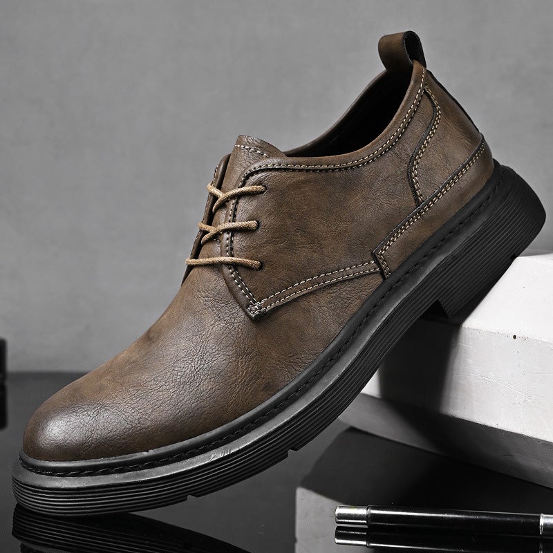 Large Size Formal Men'S Leather Boots Autumn New Mid-Top Work Boots Martin Boots Large Size Chelsea Leather Boots - Image 2