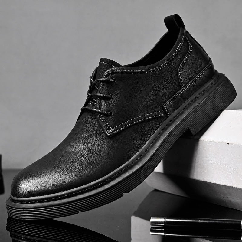 Large Size Formal Men'S Leather Boots Autumn New Mid-Top Work Boots Martin Boots Large Size Chelsea Leather Boots - Image 5