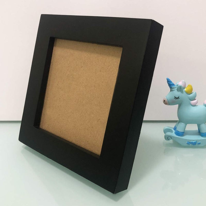 ZXT-parts ZXT-parts 4x4 Picture Frames Black  Solid Wood Frame  Real Glass Panel  Exquisite Workmanship.Set on the Table  Hang on the Wall  Multi-purpose. Give You A Good Mood.  - Image 3