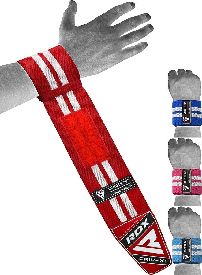 RDX Weight Lifting Wrist Support Wraps, 36” 24” 18” Professional Grade Elasticated Cotton Straps, Gym Fitness Workout Strength Training Bodybuilding Powerlifting Deadlifting Calisthenics, Men Women - Image 1