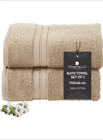 Donetella Premium 100 % Combed Cotton 1-Pcs Bath Sheet (85 X 172 CM) 600 GSM Large Towel, Highly Absorbent, Quick Dry,Best Towel for Bathroom, Spa And Hotel,White