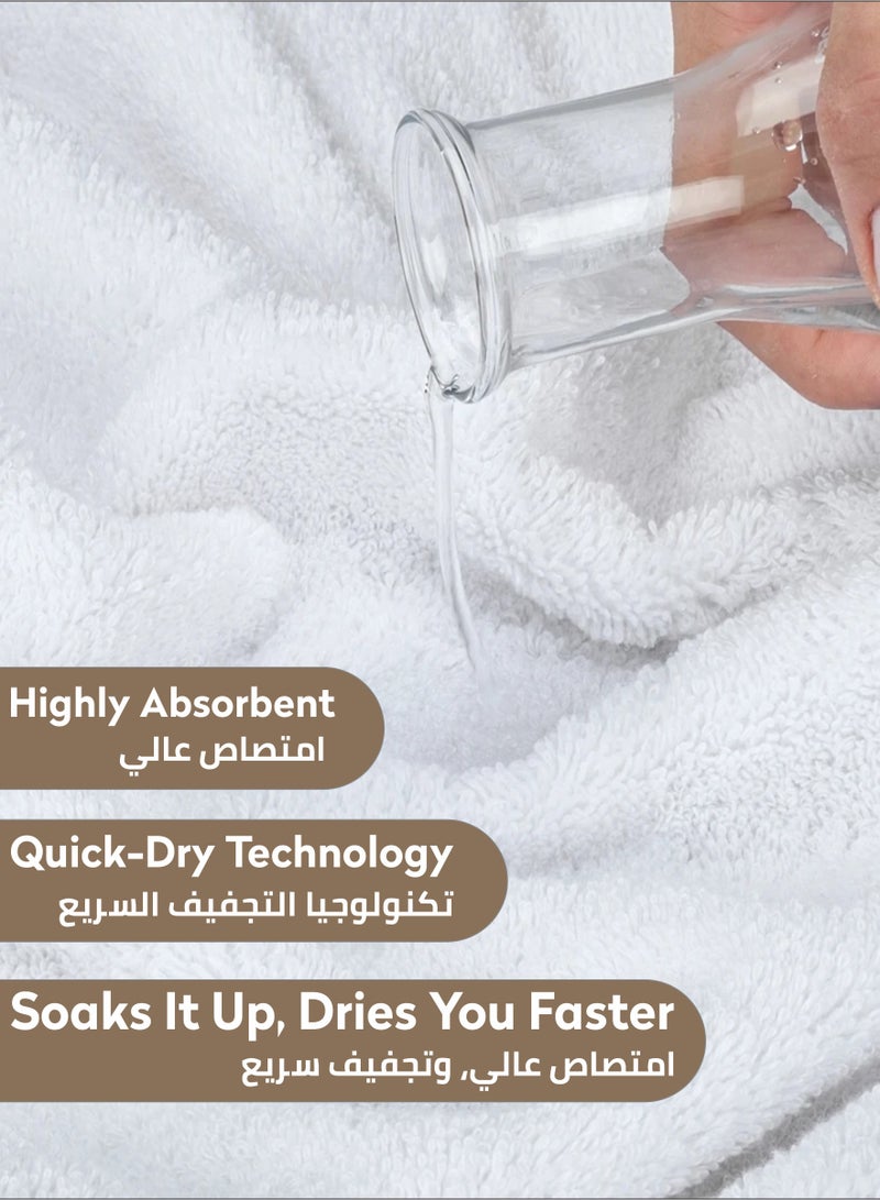 Donetella Premium 100 % Combed Cotton 1-Pcs Bath Sheet (85 X 172 CM) 600 GSM Large Towel, Highly Absorbent, Quick Dry,Best Towel for Bathroom, Spa And Hotel,White - Image 4