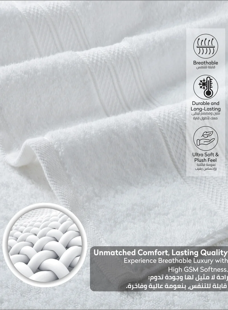 Donetella Bath Sheet 1pcs ( 85x172cm) Premium 100 % Combed Cotton 1-Pcs Bath Sheet (85 X 172 CM) 600 GSM Large Towel, Highly Absorbent, Quick Dry,Best Towel for Bathroom, Spa And Hotel,White  | Best Price UAE